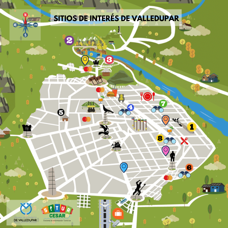 Mapa Turístico de Valledupar